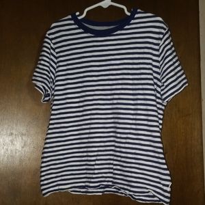 Boys Short Sleeve Blue & White Striped T-shirt